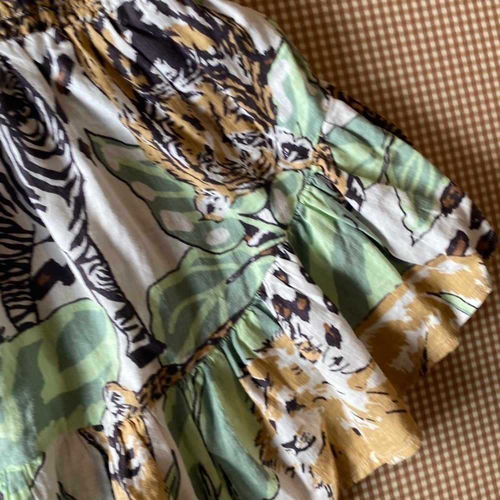 AERIE‎ animals Safari Zebra lion linen blend mini skirt. Size XS. NWT - Picture 4 of 12